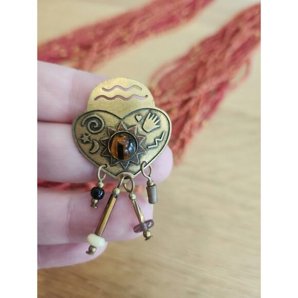 Cute Artison Retro Funky Brooch With Dangling Beads and Charms - Picture 4 of 5